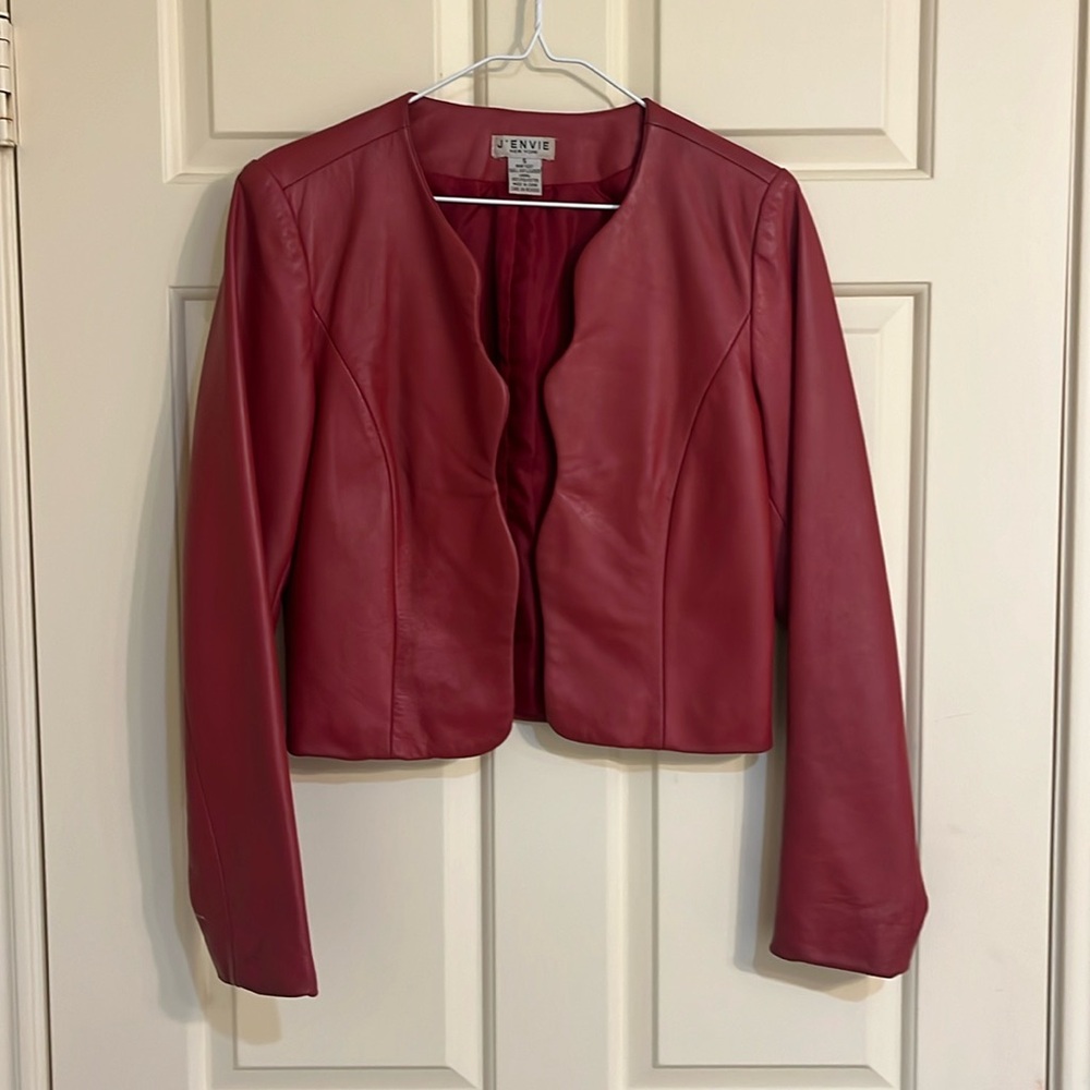 J’ENVIE New York Red 100% Leather Jacket
